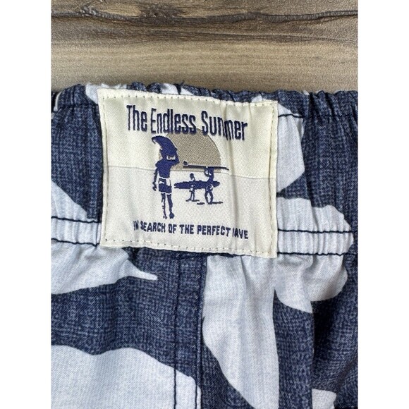 The Endless Summer Swim Shorts Men’s SZ S  Blue Tropical Hawaiian Mesh - Picture 8 of 9